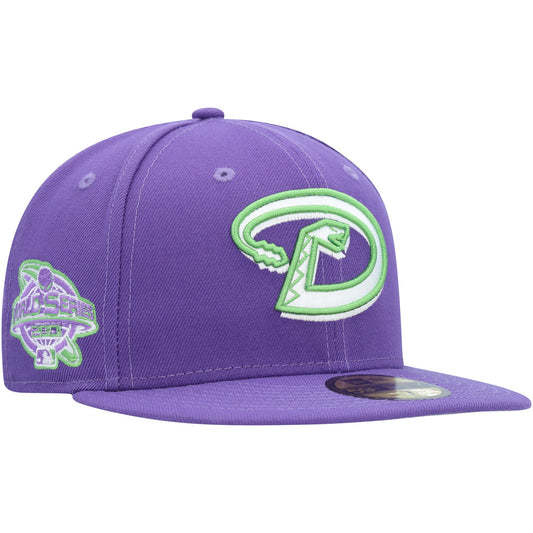Arizona Diamondbacks New Era Lime Side Patch 59FIFTY Fitted Hat - Purple